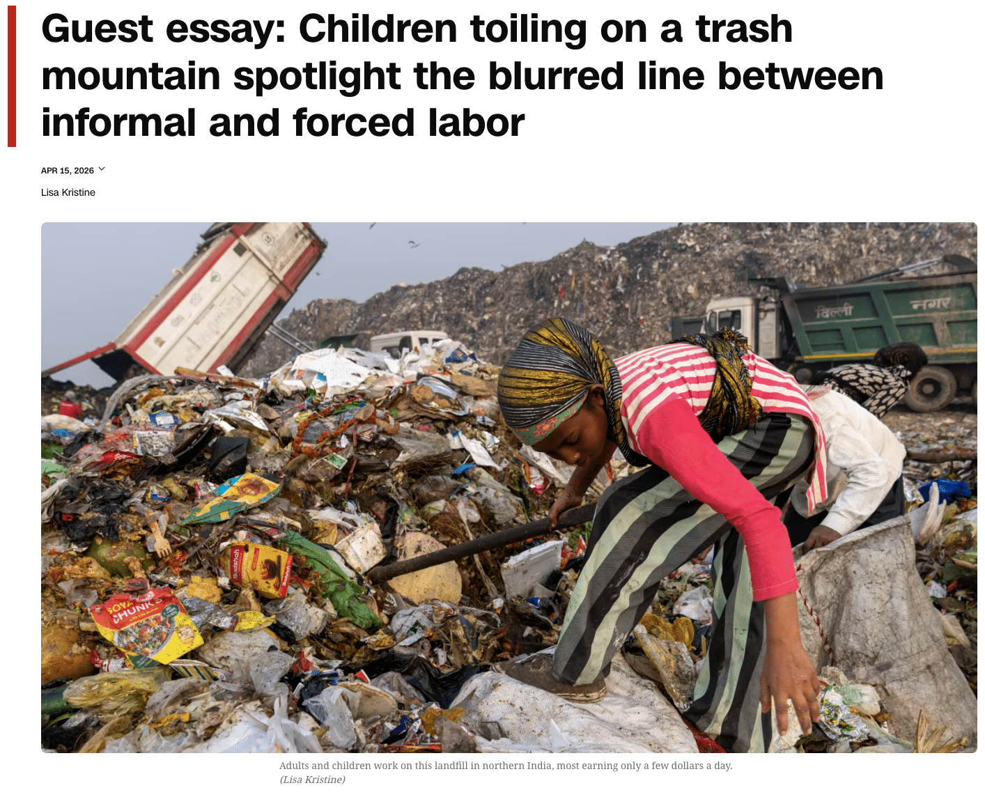CNN Guest Essay on Child Labor